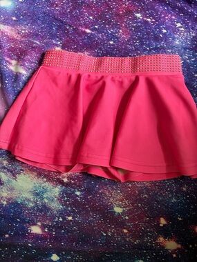 Pink girls Pleated Mini Skirt with Studded Waistband